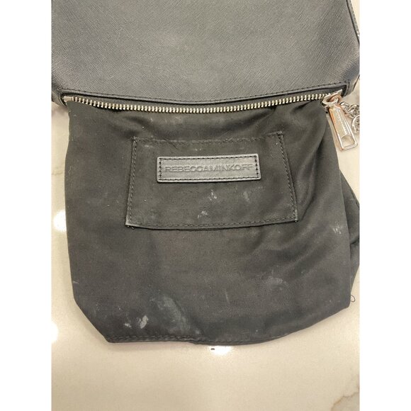 Rebecca Minkoff Avery Black Leather Crossbody Bag With Silver Chain Strap - Picture 5 of 7
